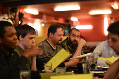 left side of table